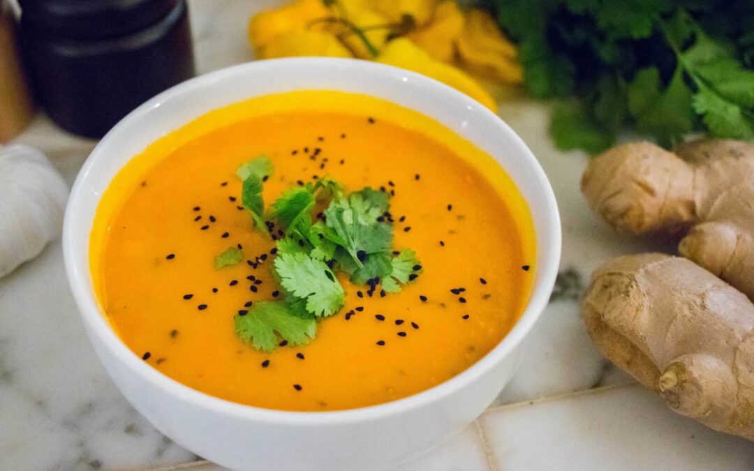 Pumpkin soup with a Caribbean touch